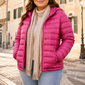 Women's Plus Size Puffer Jacket Cherry Pink