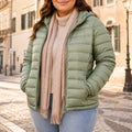 Women's Plus Size Puffer Jacket Pea Green