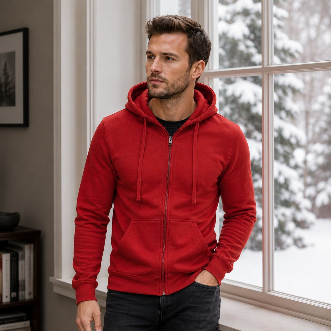 mens-hoodie-with-zip-and-hood-slim-fit-long-sleeve-casual-for-autumn-and-winter - 7