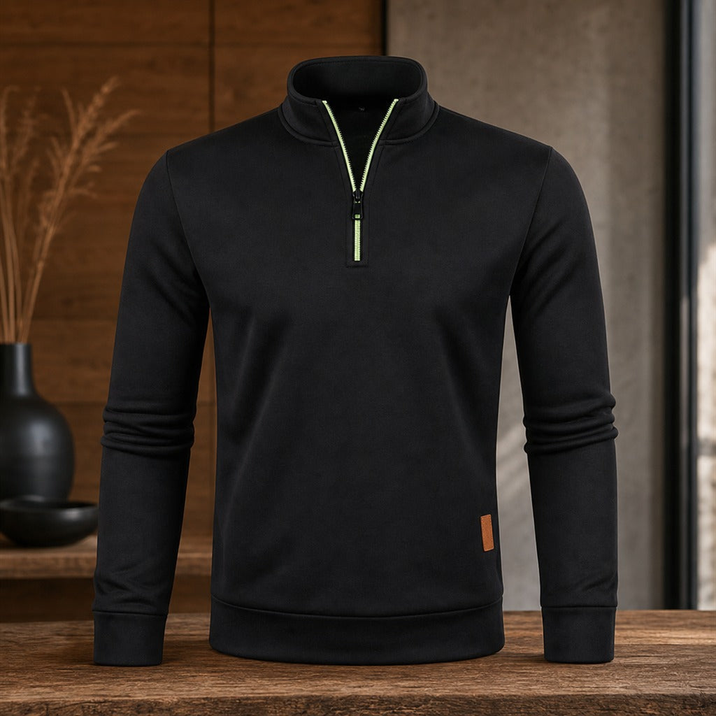 Men's Half-Zip High-Neck Streetwear Sweatshirt 1