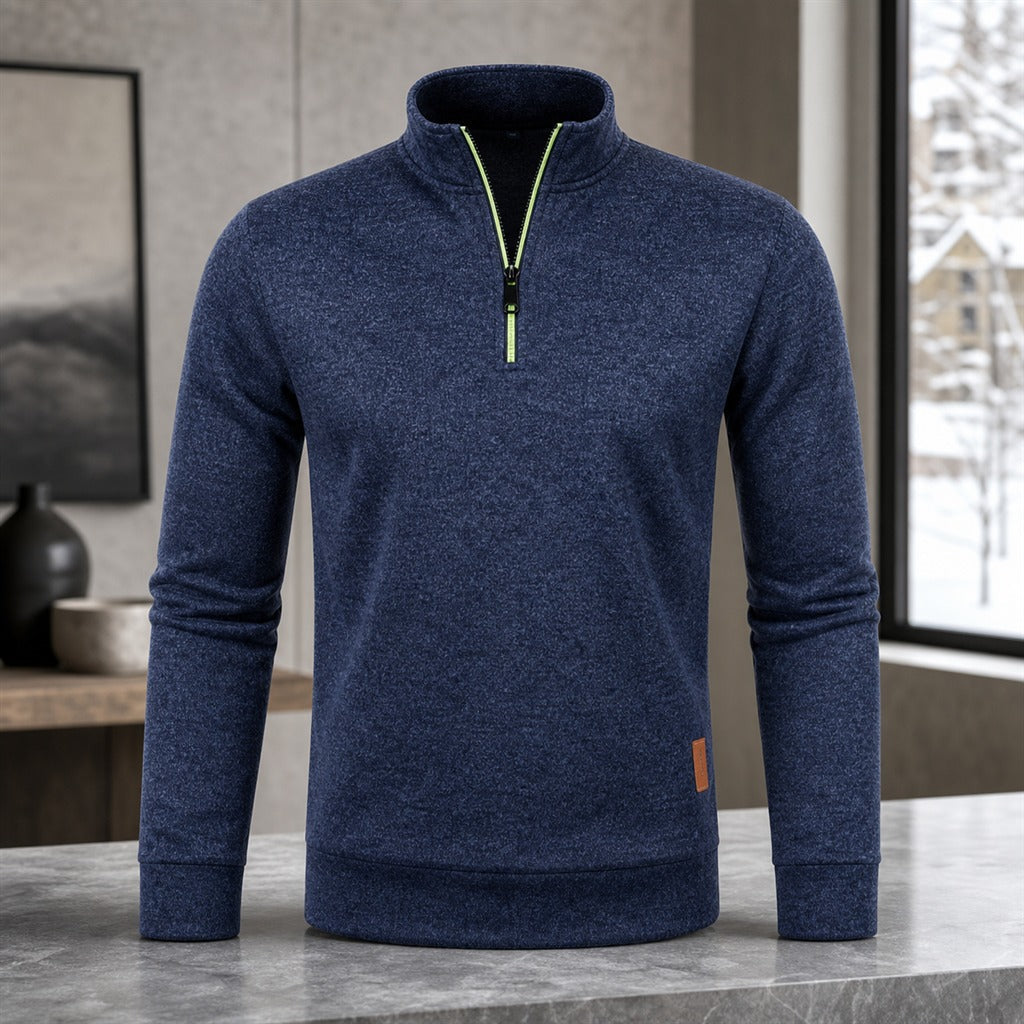 Men's Half-Zip High-Neck Streetwear Sweatshirt 7