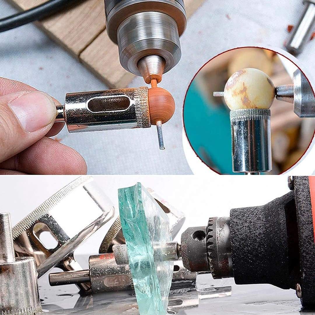 Kit of 10 Diamond Drill Hole Saw Bits