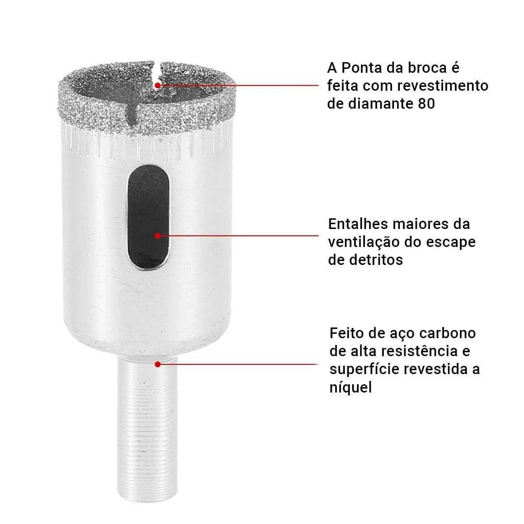 Kit of 10 Diamond Drill Hole Saw Bits
