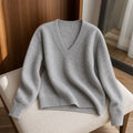 Women's Cashmere V-Neck Lace Winter Pullover 4
