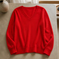 Women's Cashmere V-Neck Lace Winter Pullover 6
