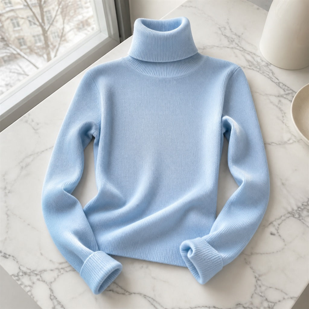 Women's Basic High-Neck Solid Colour Winter Pullover 2
