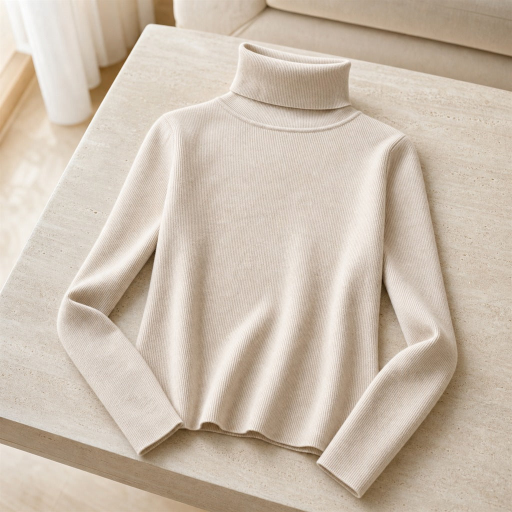 Women's Basic High-Neck Solid Colour Winter Pullover 4