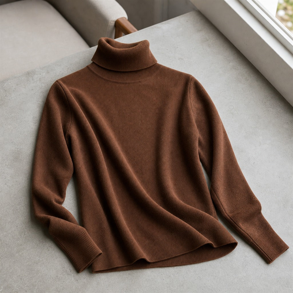 Women's Basic High-Neck Solid Colour Winter Pullover 6