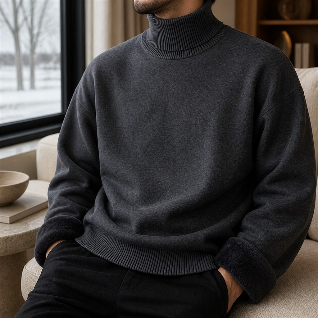 Men's High-Neck Slim Knit Anti-Pilling Jumper 8