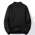 Men's Mock Neck Jumper - Plain Knit Casual Pullover with Long Sleeves for Autumn and Winter
