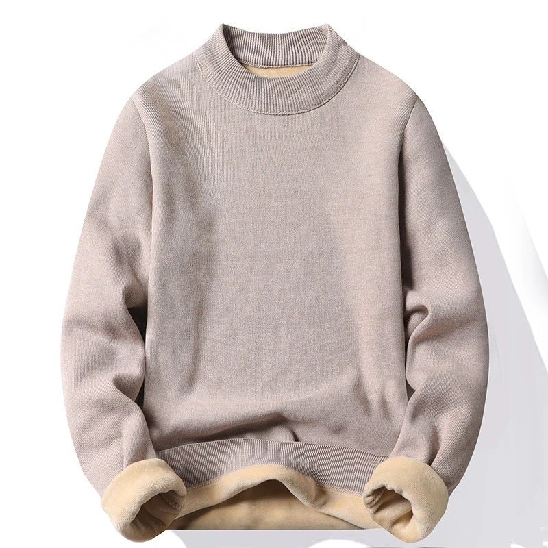 mens-high-neck-mock-neck-jumper-plain-knit-casual-pullover-long-sleeve-for-autumn-and-winter - 2