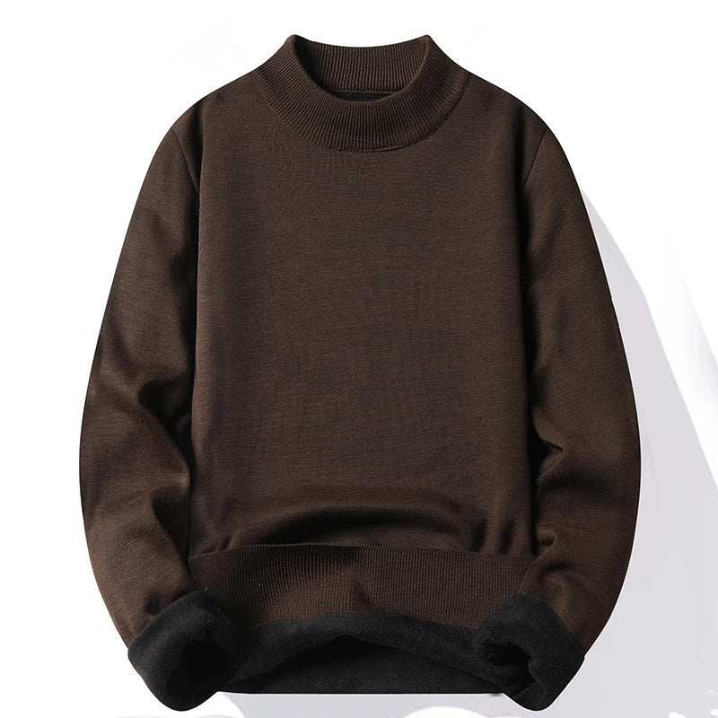 mens-high-neck-mock-neck-jumper-plain-knit-casual-pullover-long-sleeve-for-autumn-and-winter - 3