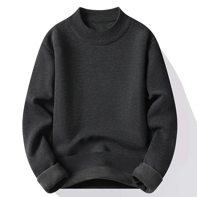 mens-high-neck-mock-neck-jumper-plain-knit-casual-pullover-long-sleeve-for-autumn-and-winter - 4