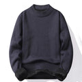 mens-high-neck-mock-neck-jumper-plain-knit-casual-pullover-long-sleeve-for-autumn-and-winter - 5