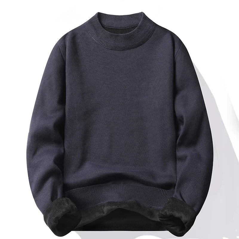 mens-high-neck-mock-neck-jumper-plain-knit-casual-pullover-long-sleeve-for-autumn-and-winter - 5