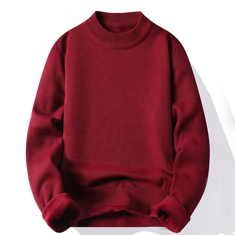 mens-high-neck-mock-neck-jumper-plain-knit-casual-pullover-long-sleeve-for-autumn-and-winter - 7