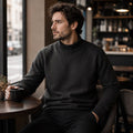 mens-high-neck-mock-neck-jumper-plain-knit-casual-pullover-long-sleeve-for-autumn-and-winter - 12