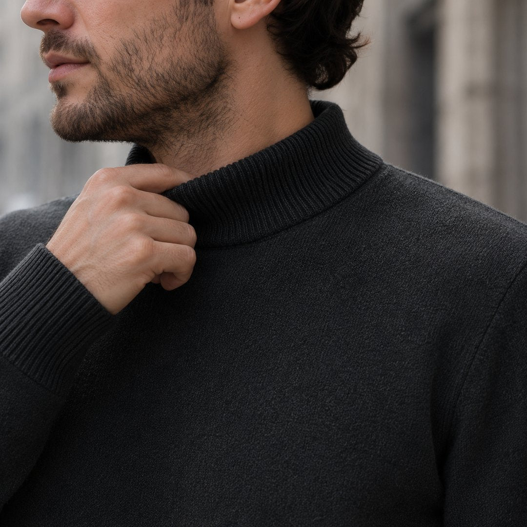 mens-high-neck-mock-neck-jumper-plain-knit-casual-pullover-long-sleeve-for-autumn-and-winter - 15