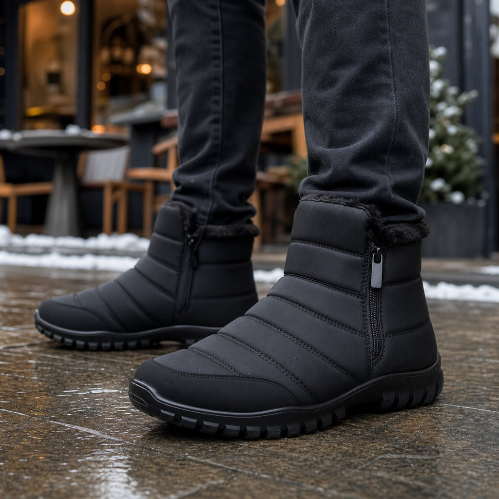 Men's Waterproof Zip Winter Snow Boot Trainers 4