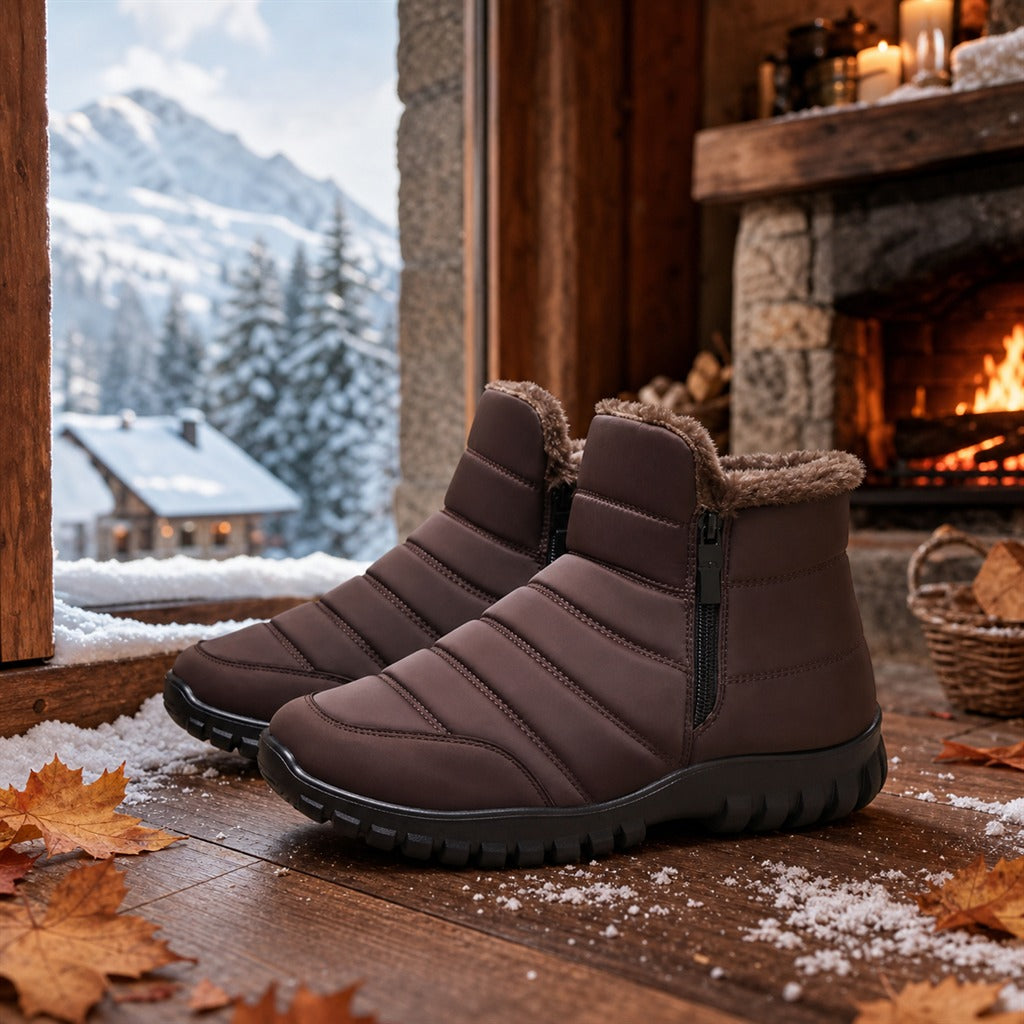 Men's Waterproof Zip Winter Snow Boot Trainers 10